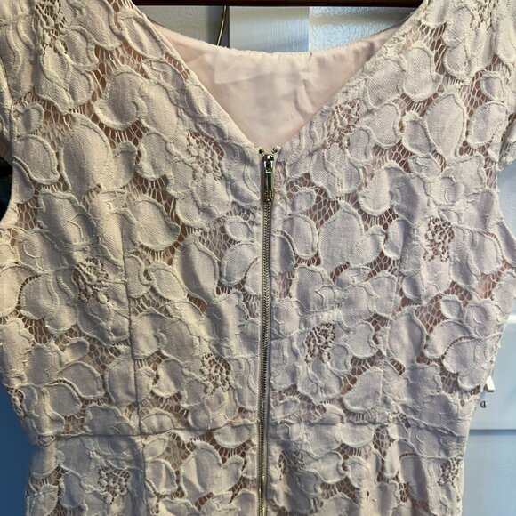 Tommy Hilfiger Blush Lace Cap-Sleeve Sheath Dress Women’s 14 - Picture 3 of 6